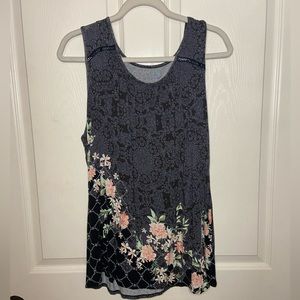 Black Floral Tank